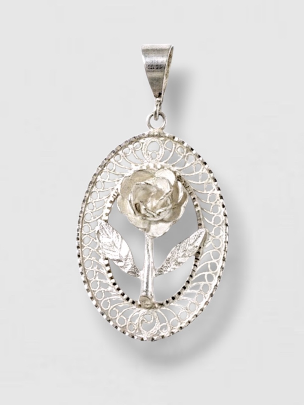 Pendant 925 Sterling Silver Floral 3g